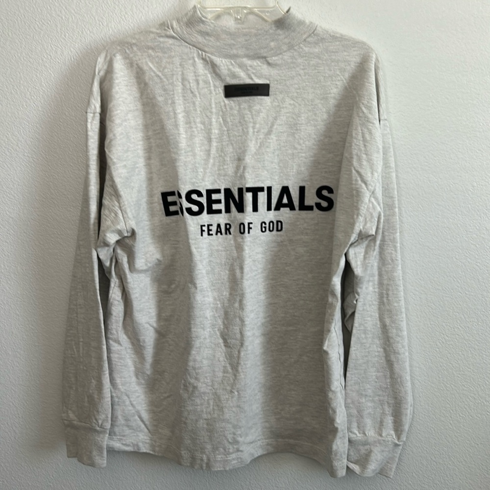 Fear of God Essentials Gray Long Sleeve Polo Shirt